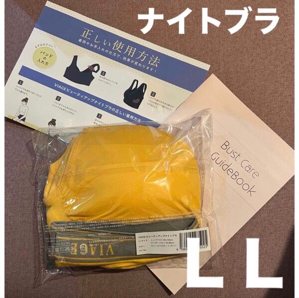 VIAGE ヴィアージュ ビューティアップナイトブラ LL 色ウォームイエロー×グレー バストアップ 育乳ブラ バストケア