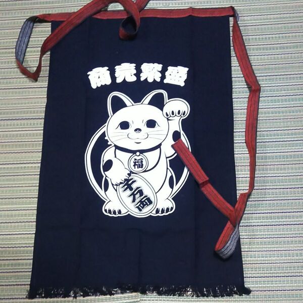 前掛けレトロ 帆前掛け 猫柄