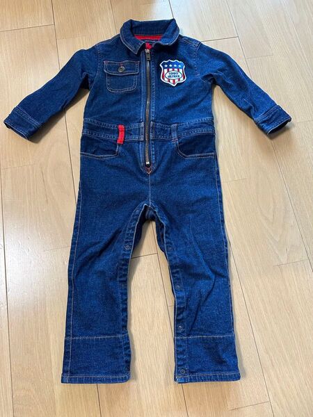 【美品】Tommy Hilfiger つなぎ デニムロンパース 92cm オールインワン オーバーオール デニム ツナギ つなぎ