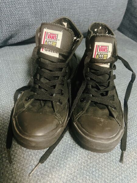 vans ハイカットスニーカー 23.5cm 黒 インヒール3.5cm バンズ