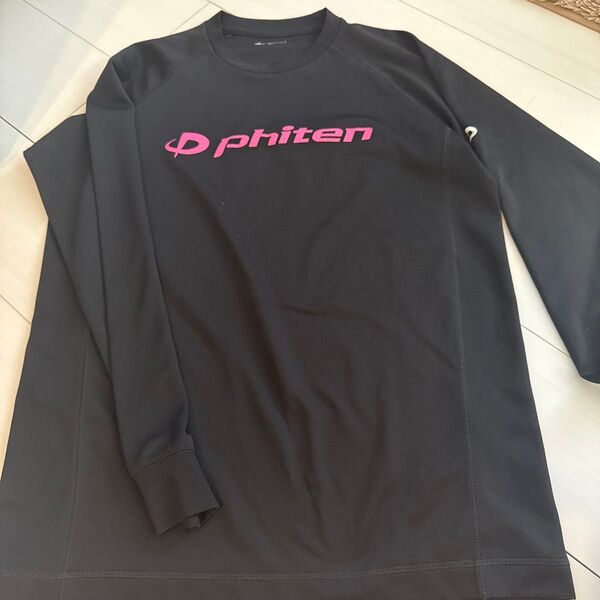 Phiten ファイテン 長袖Tシャツ ロンT スポーツウェア メンズ ブラック 黒