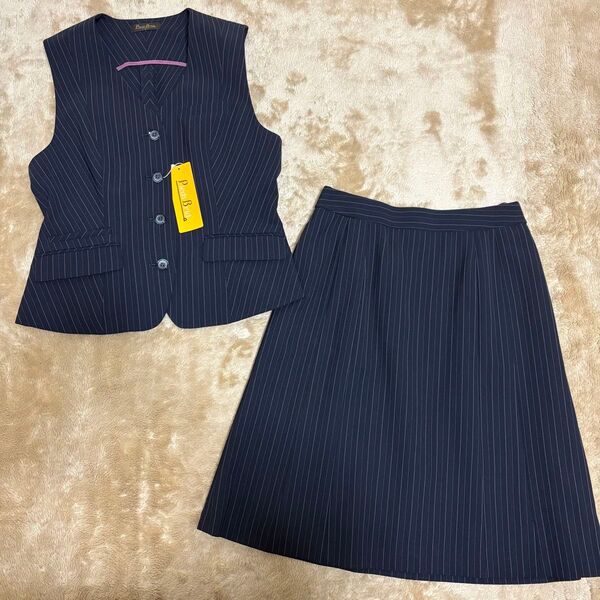 未使用 * 事務服 ベスト スカート 上下セット スーツ オフィス OL制服