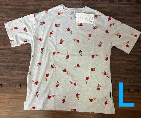 新品 ムーミン リトルミイ 総柄 Tシャツ Lサイズ