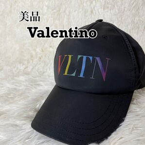 美品 VALENTINO GARAVANI レインボーロゴ メッシュ キャップ