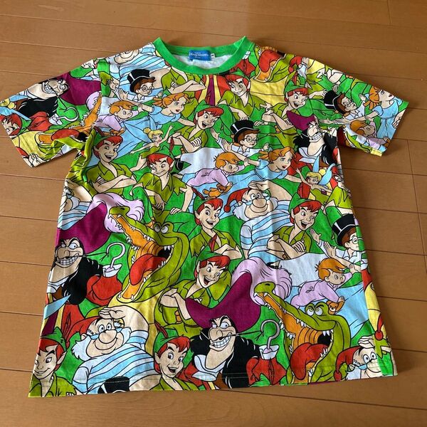 Disney ディズニー ピーターパン 総柄 タグ無し未使用Tシャツ M