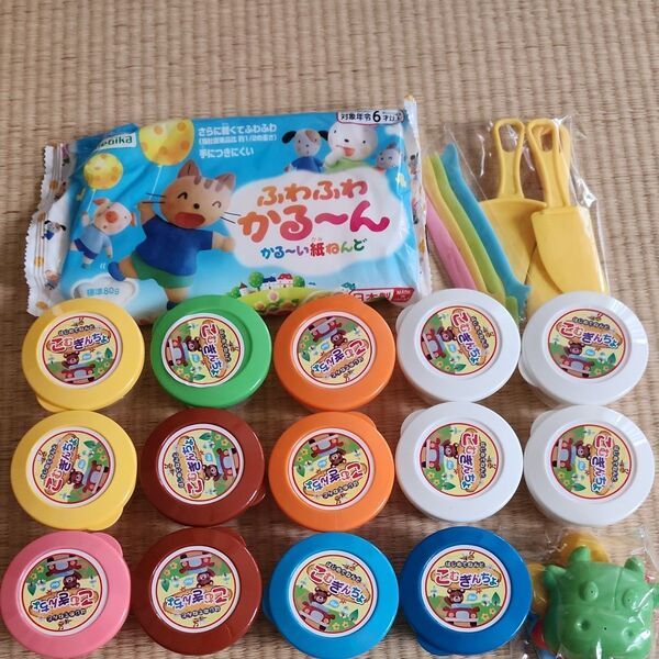 こむぎんちょ かるーい紙ねんど 14色 まとめ売り ふわふわかるーん×2