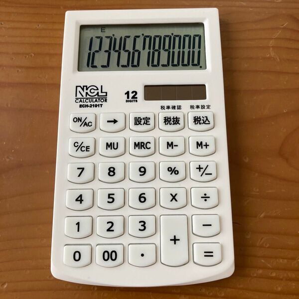 電卓 ナカバヤシ ECH-2101T 小さめ ソーラー 12桁