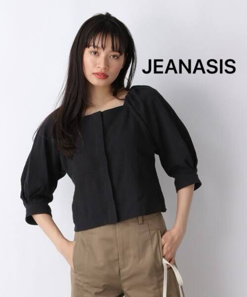 JEANASIS ジーナシス スクエアネック コットン ブラウス