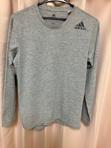 adidas 長袖Tシャツ グレー Mサイズ相当 メンズ スポーツウェア