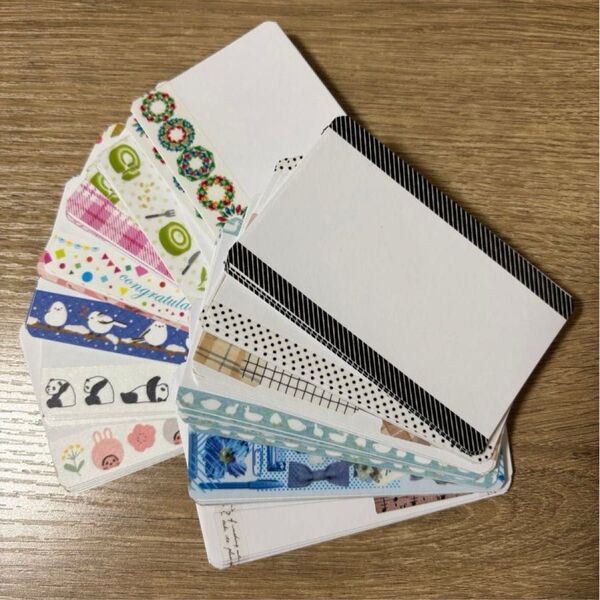 メッセージカード サンキューカード ひとことメッセージ メッセージ 寄せ書き 100枚セット ⑤ パンダ シマエナガ