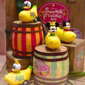 東京ディズニーランド カプセルトイ バナナプルバックトイ4点セット サマーフェスティバル2016 新品未開封