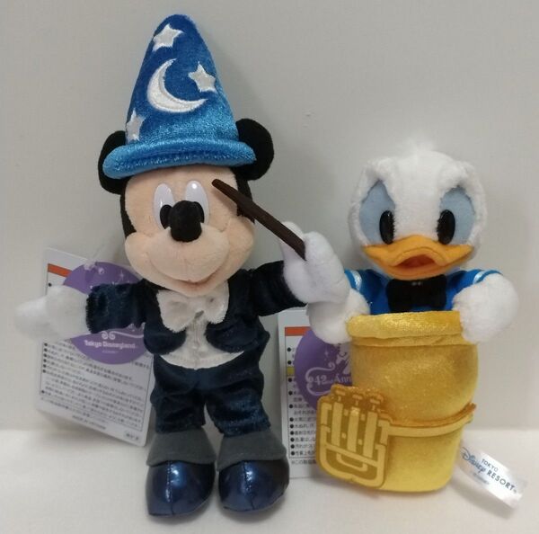 ミッキーのフィルハーマジック ミッキーマウス&ドナルドダック ぬいぐるみバッジ2点セット 東京ディズニーランド42周年