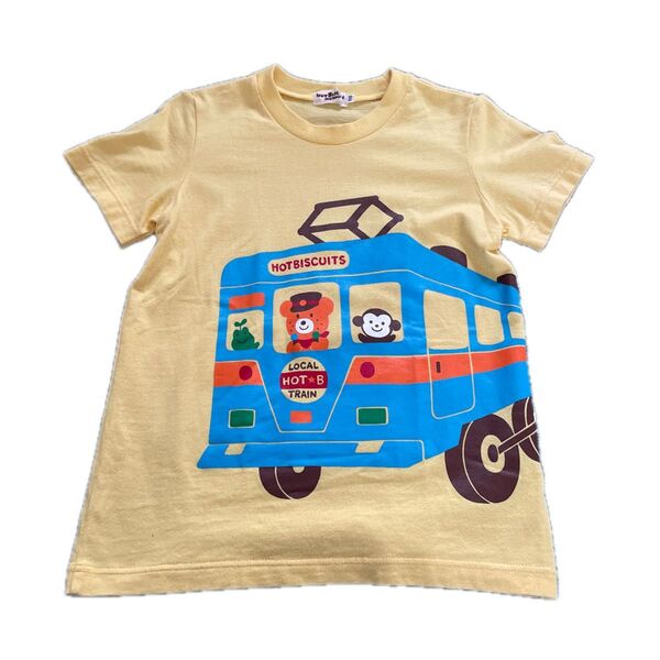 ミキハウス ホットビスケッツ HOT BISCUITS 電車柄Tシャツ イエロー 110