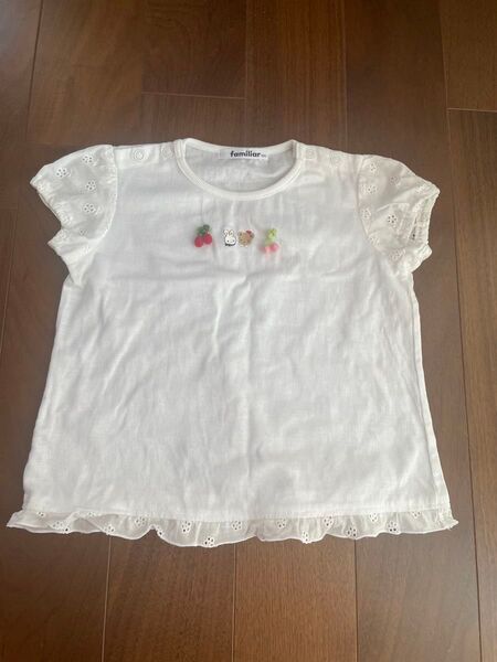 familiar ファミリア リアちゃん さくらんぼ 半袖Tシャツ ホワイト 100