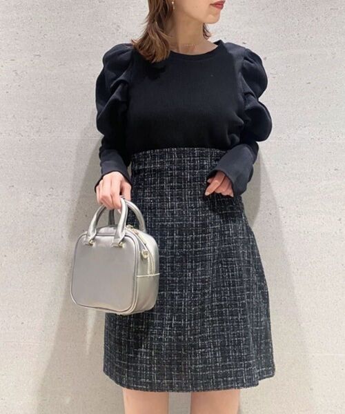 スナイデル ツイード ハイウエストスカショーパン