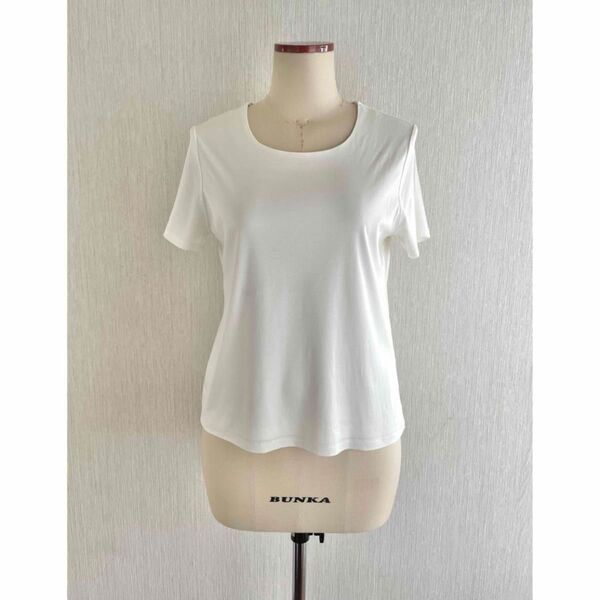 A/C alpha cubic エーシー アルファキュービック スクエアネック 半袖 Tシャツ カットソー ホワイト 白 洗える