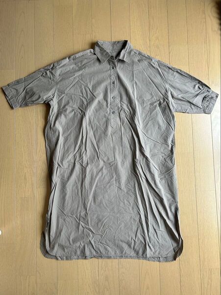 無印良品★MUJI 半袖ワンピース 半袖チュニック 半袖シャツ XS-S モカブラウン