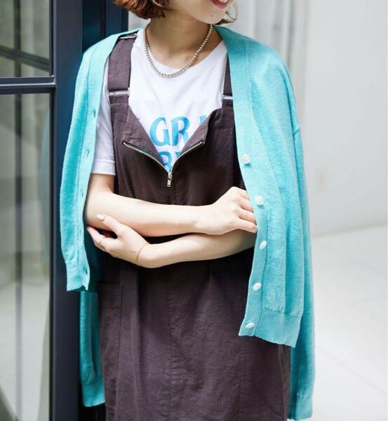 SLOBE IENA KAYAニットカーディガン ブルー