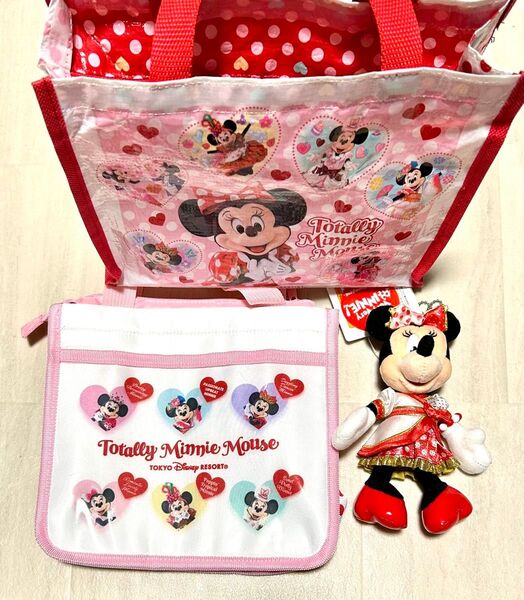 ディズニーリゾート ミニー ランチバッグ ショッパー 小 ぬいぐるみバッジ 希少