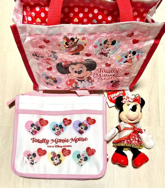 ディズニーリゾート ミニー ランチバッグ ショッパー 小 ぬいぐるみバッジ 希少