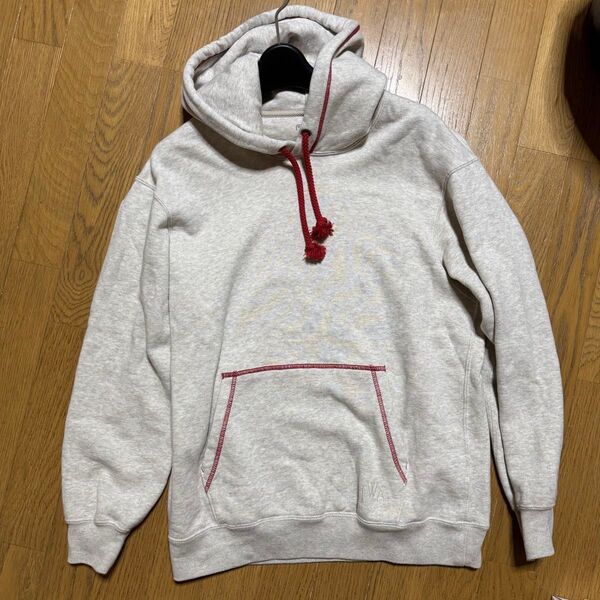 uniqlo ユニクロ jw anderson アンダーソン コラボ パーカー M グレージュ レッド プルオーバー