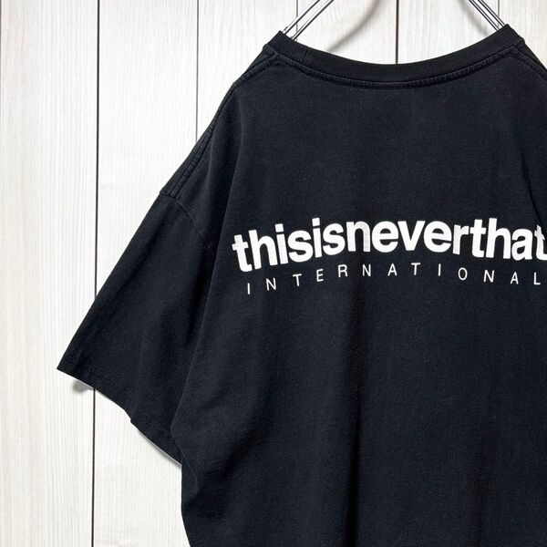 thisisneverthat ネバザ Tシャツ 半袖 ビッグロゴ ブラック バックロゴ バックプリント 韓国 メンズ L