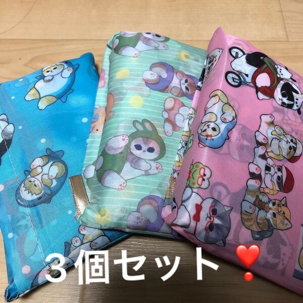 新品 モフサンド エコバッグ 3種セット 大型 猫 ネコ サメにゃん サンリオコラボ