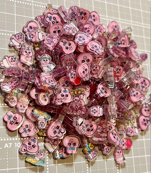 アクリルパーツ1cm ランダム100枚 アクセサリー ハンドメイドパーツ おぱんちゅう