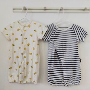 西松屋 半袖 ロンパース 2枚セット 50〜60サイズ