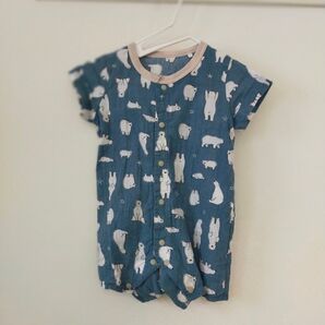 西松屋 ベビー服 ロンパース 60〜70サイズ しろくま柄 ブルー