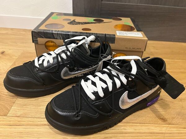 NIKE×OFF-WHITE DUNK LOW THE 50/50 DM1602-001 オフホワイト ブラック 27cm