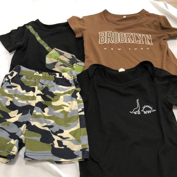 tシャツ ハーフパンツ セット まとめ売り まとめ 半袖 短パン セットアップ 80 90 男の子 ブラック ブラウン 春 夏 秋