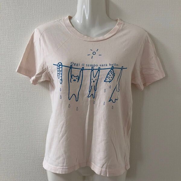 tシャツ 半袖 半袖tシャツ 薄ピンク ピンク レディース 涼しい かわいい パステル 春 夏 秋 プリント キャラクター
