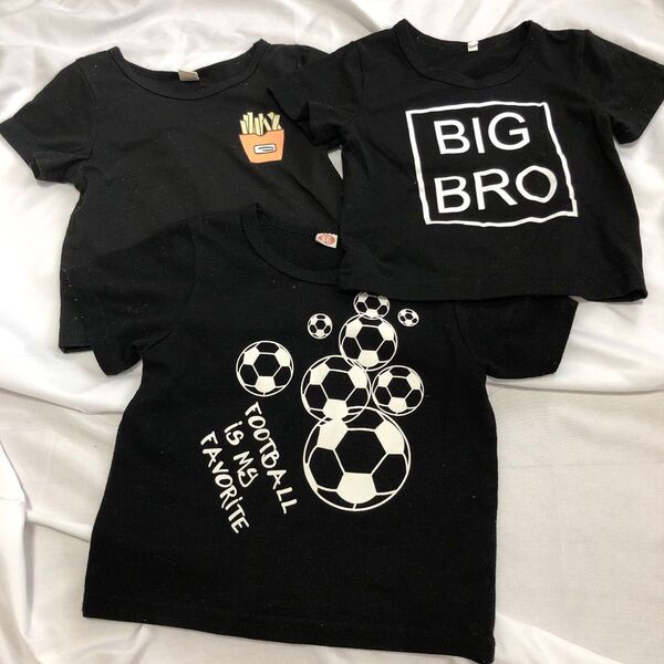 tシャツ まとめ まとめ売り まとめて セット 黒 ブラック 保育園 洗い替え 外遊び 80 男の子 シンプル