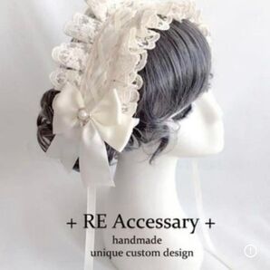 白ヘッドドレス りぼん 姫系 カチューシャ インポート コスプレ 髪飾り