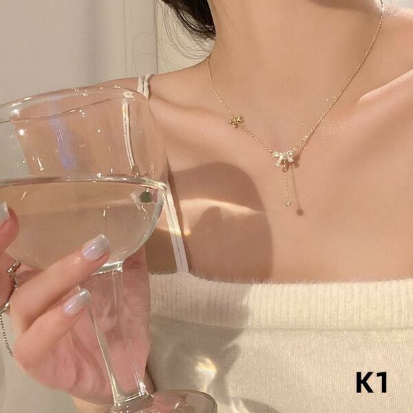 ネックレス レディース 人気 可愛い リボン ネックレス 商品コード:K1
