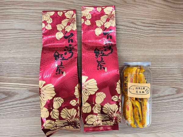 おすすめ 台湾茶 高山紅茶75gx2 花生酥 ピーナッツキャンディー8個 缶付き