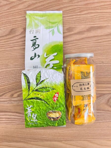 台湾茶 ウーロン茶 烏龍茶300g 花生酥ピーナッツキャンディー8個 缶付き