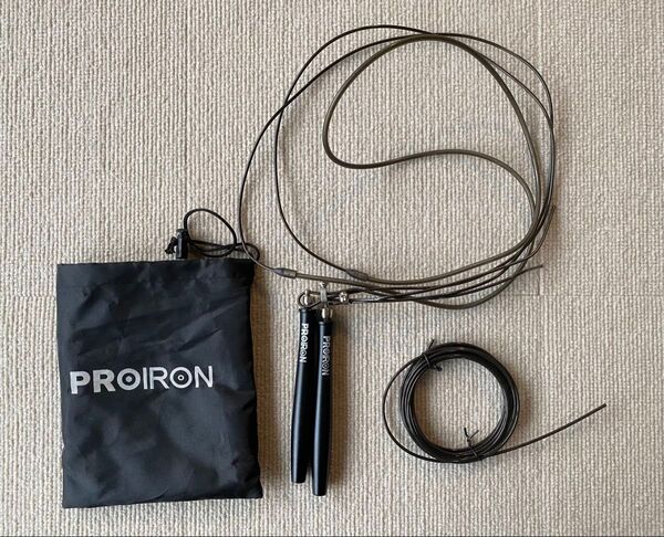 PROIRON プロイロン なわとび 大人用 トレーニング用 縄跳び スピードロープ 競技用 練習用 収納袋付 長さ調整可能
