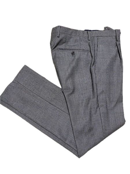 【美品】INCOTEX インコテックス ウールパンツ グレンチェック グレー 44 SLIM FIT SUPER100's