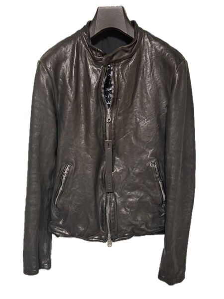 【美品】BACKLASH イタリアンショルダー製品染め シングルライダース size L ブラック