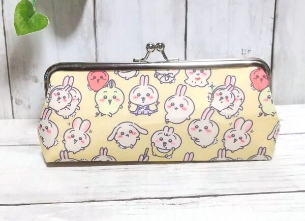 角型 がま口ポーチ メガネケース ペンケース 小物入れ 多目的ポーチ ちいかわ うさぎちゃん