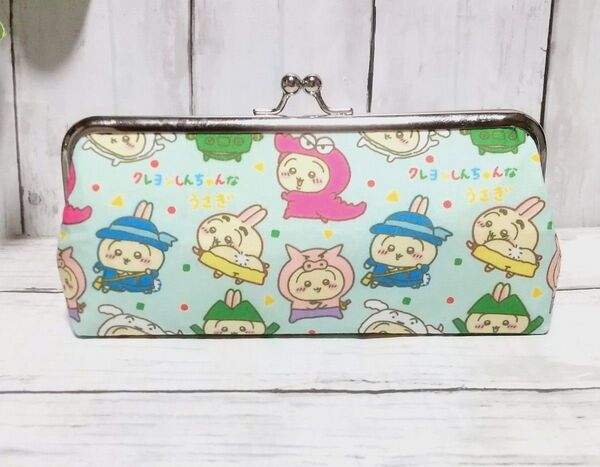 角型 がま口ポーチ メガネケース ペンケース 小物入れ 多目的ポーチ ちいかわ クレヨンしんちゃん柄
