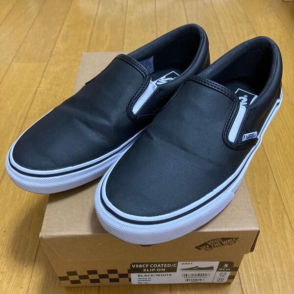 VANS SLIP ON スリッポン V98CF COATED/C 23cm バンズ スニーカー ブラック
