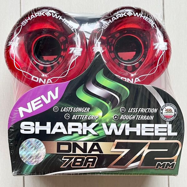 07☆新品 未開封☆ シャークウィール 72mm 78a クリアレッド