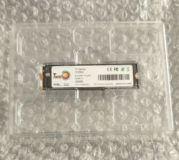 未使用品 256GB SSD M.2 NVMe 1.3 TWSC