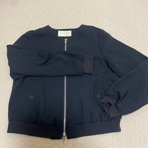 Laboratory work ノーカラージャケット ブルゾン ネイビー