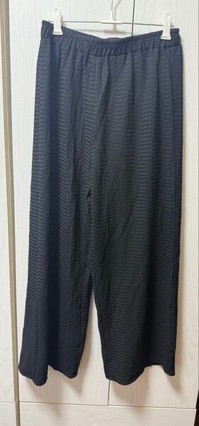 レディースパンツ ワイドパンツ ブラック ウエストゴム Lサイズ