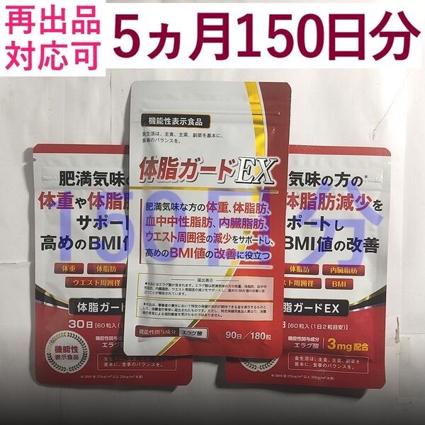 【150日分】体脂ガードEX ダイエットサプリ BCAA カルニチン 計150日分