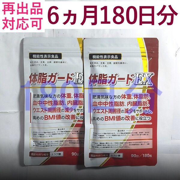 【2袋】体脂ガードEX 90日分x2袋(180日分) ダイエットサプリ BCAA カルニチン